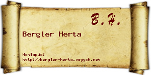 Bergler Herta névjegykártya